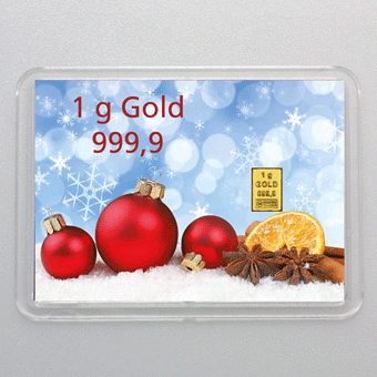 Goldbarren 1g "Frohes Fest" (Flip) - Hauptansicht
