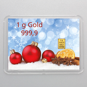Goldbarren 1g "Frohes Fest" (Flip) - Hauptansicht