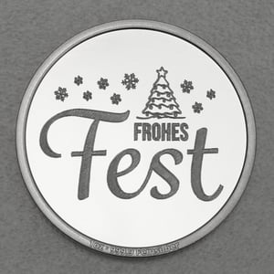 Silbermedaille 1oz "Frohes Fest" Gravurmedaille - Hauptansicht