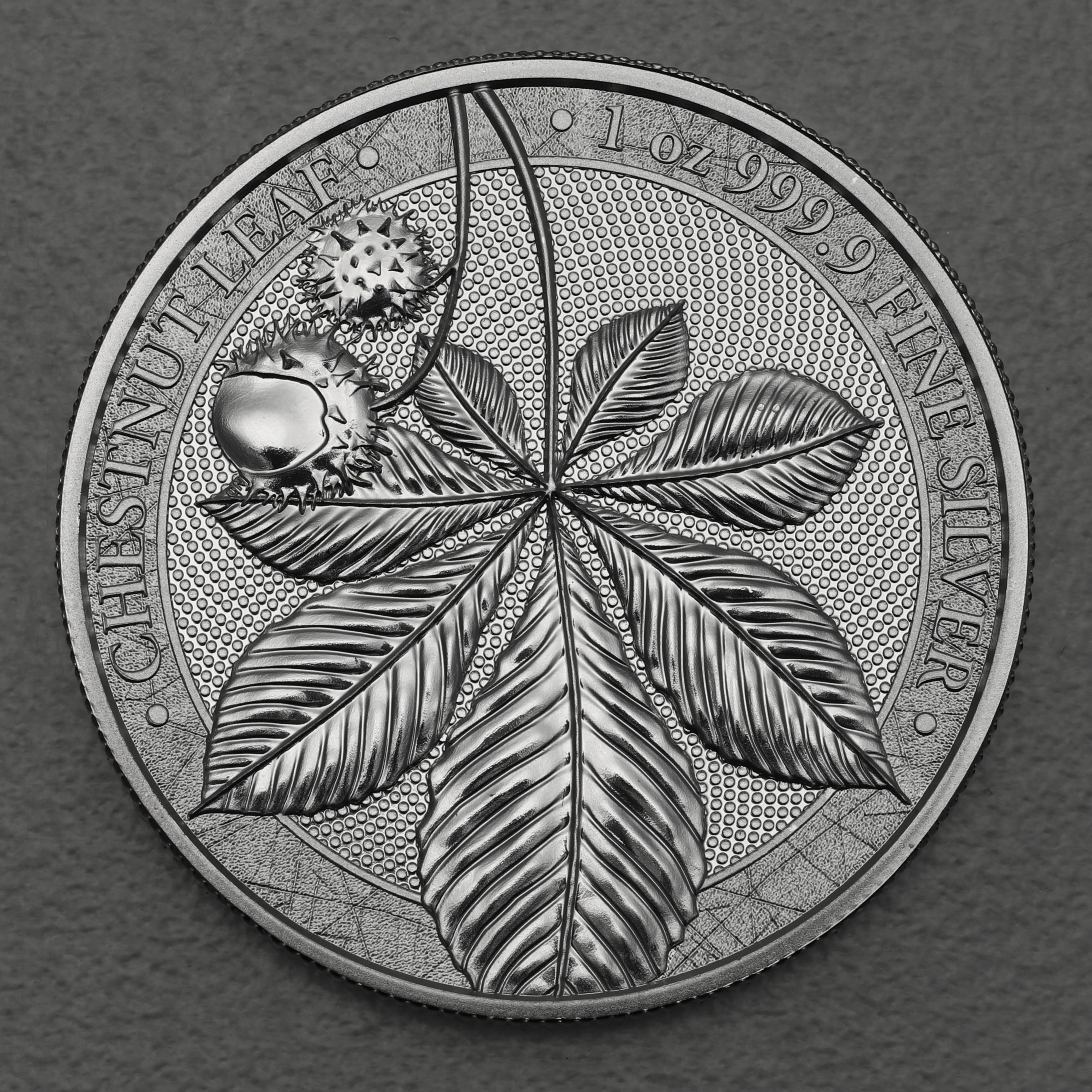Silbermedaille 1oz "Chestnut Leaf" 2021 Mythical Forest (Polen) - Hauptansicht