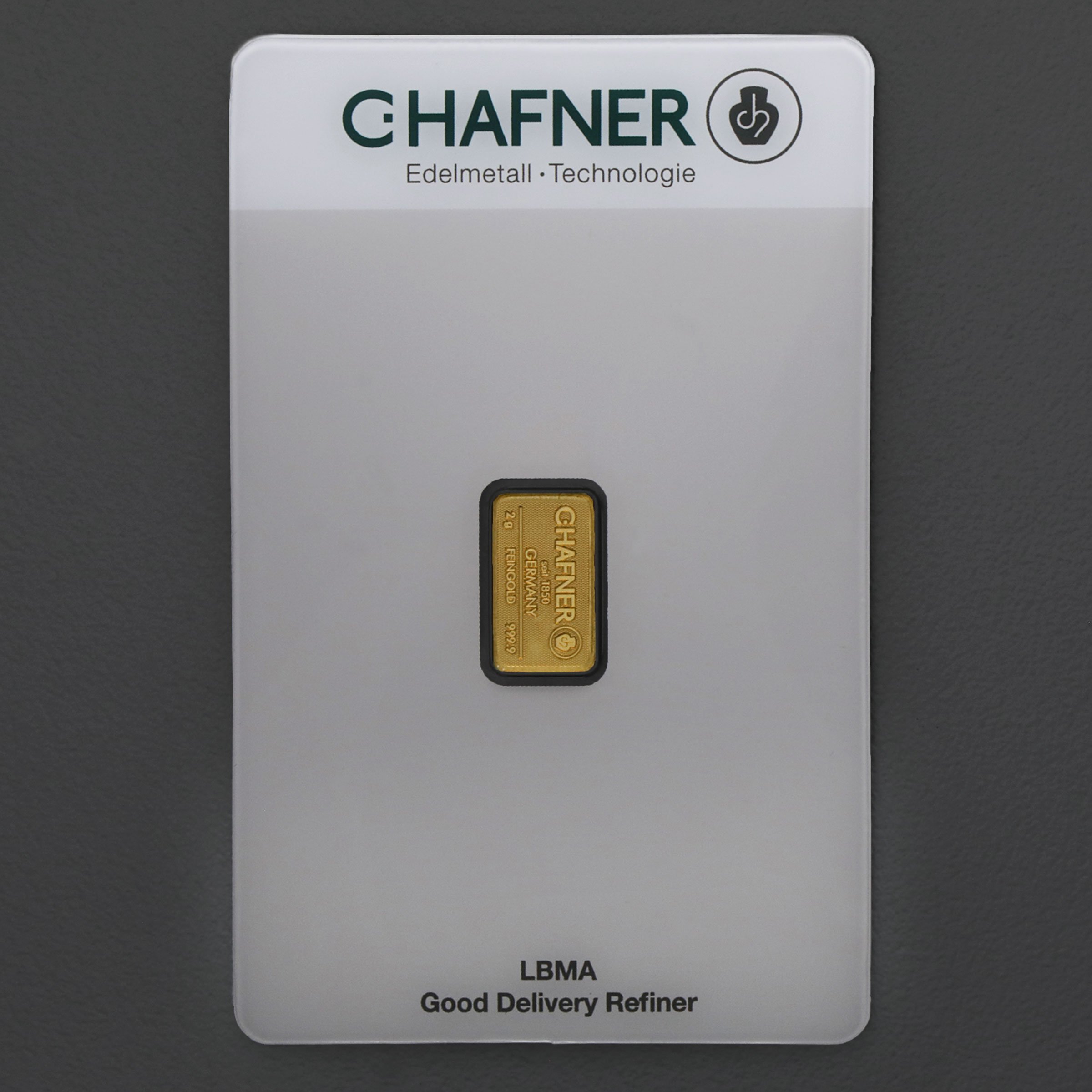 Goldbarren 2g "C.HAFNER - Prägeform" - Hauptansicht