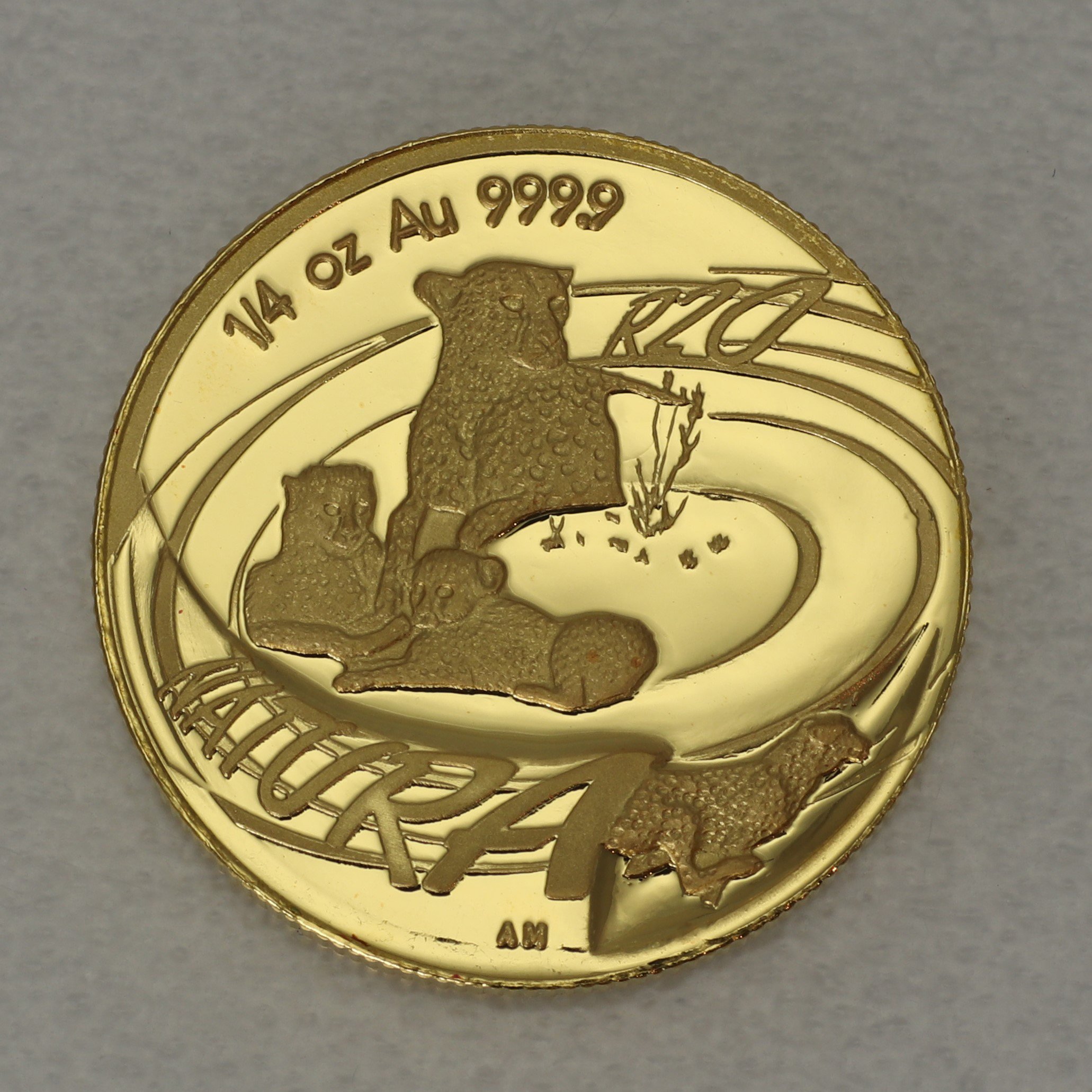 Goldmünze 1/4oz "The Cheetah" 2002 Natura - Wild Cats of Africa (Südafrika) - Detailansicht 1