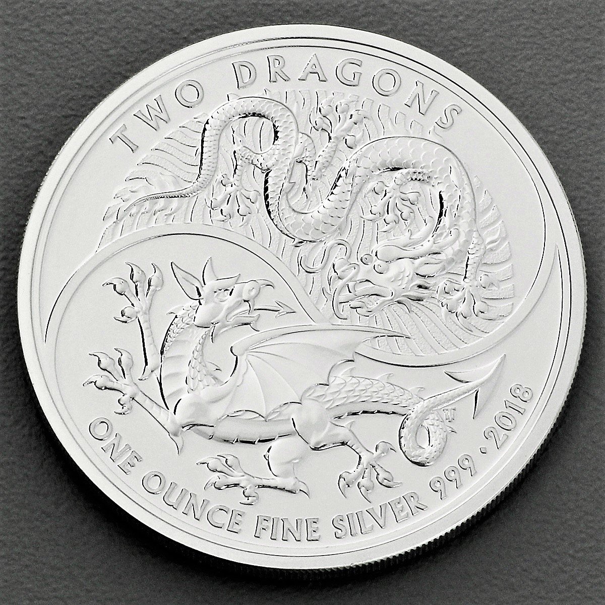 Silbermünze 1oz "Two Dragons" 2018 (Großbritannien) - Hauptansicht