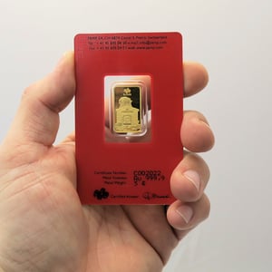 Goldbarren 5g "Hund 2018" Lunar PAMP - Miniaturansicht 3
