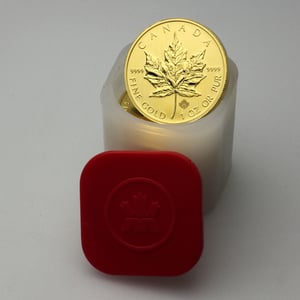 Goldmünze 10 x 1oz "Maple Leaf" aktueller Jahrgang Tube (Kanada) - Miniaturansicht 2