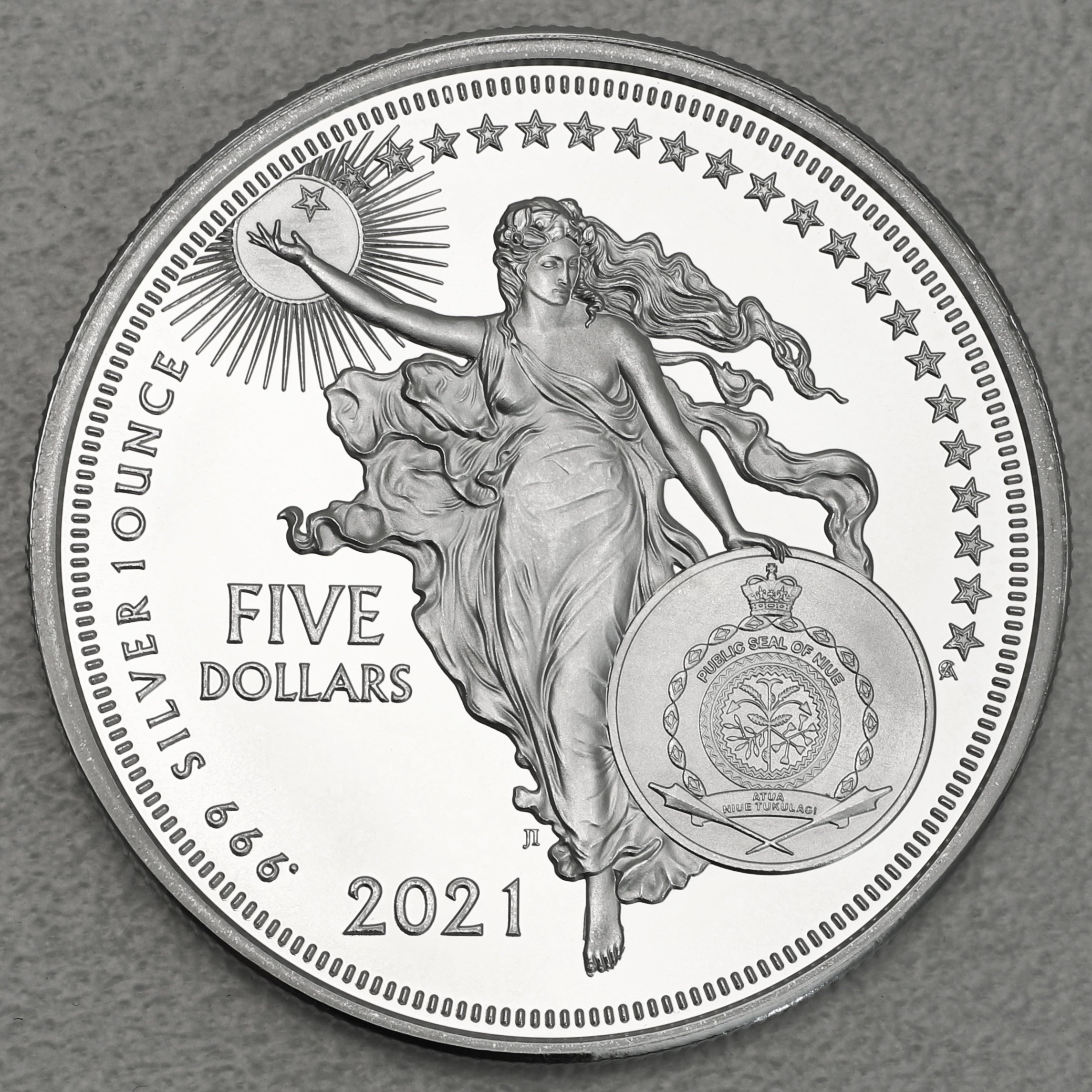 Silbermünze 1oz "Galileo" 2021 Icons of Inspiration (Niue) - Detailansicht 1
