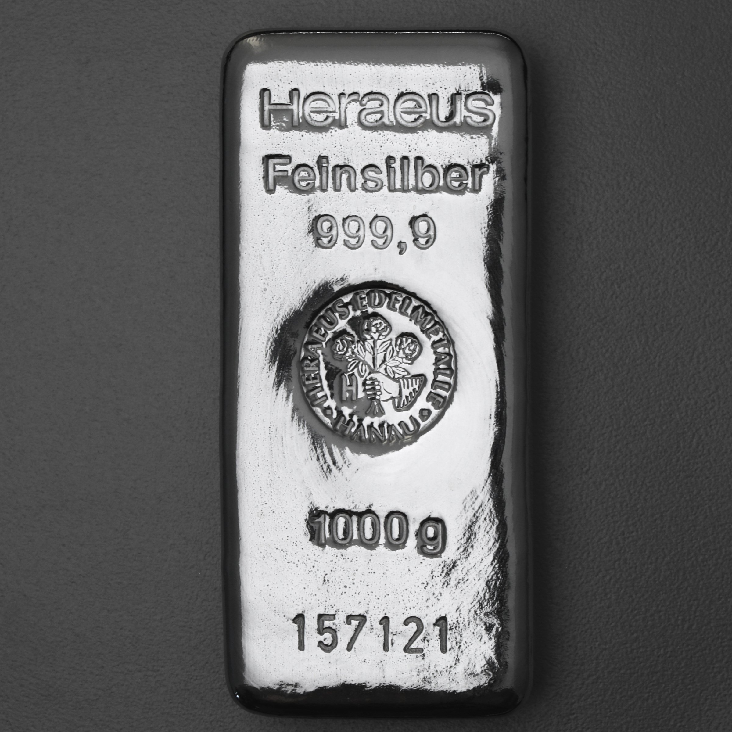 Silberbarren 1kg/1000g HERAEUS gegossen - Detailansicht 6