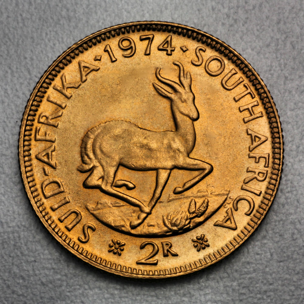 Goldmünze 50 x "2 Rand" Tube (Südafrika) - Detailansicht 1