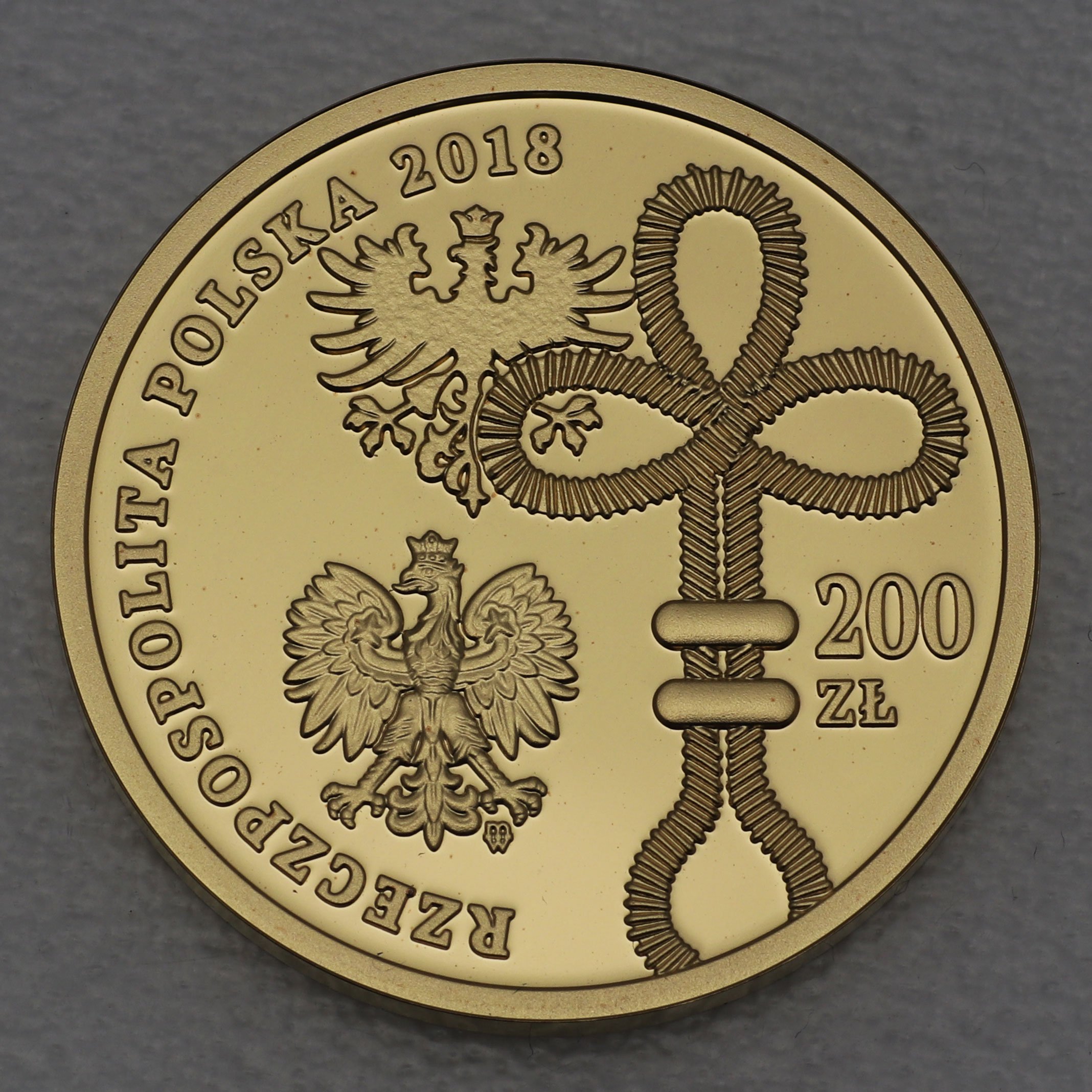 Goldmünze 200 Zloty "Posener Aufstand" 2018 100. Jahrestag (Polen) - Detailansicht 1