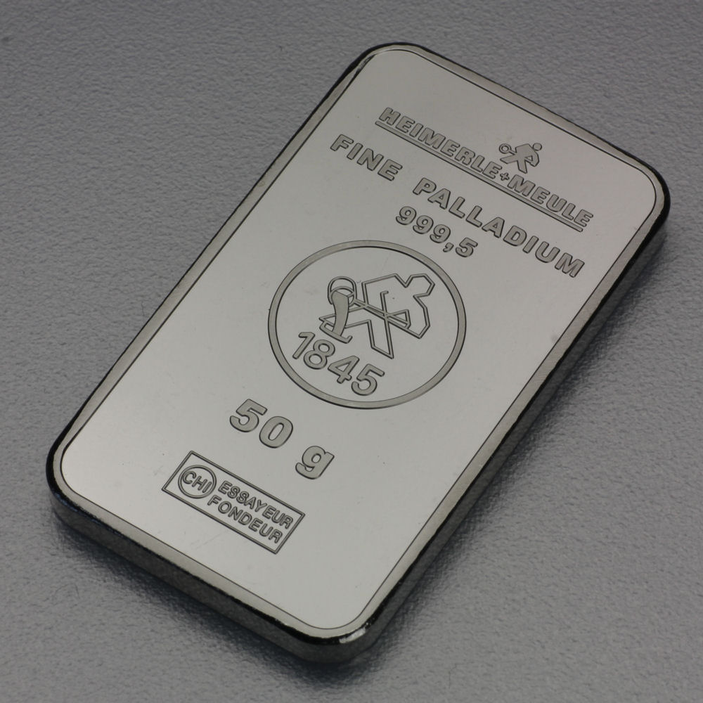 Palladiumbarren 50g  Heimerle+Meule - Hauptansicht