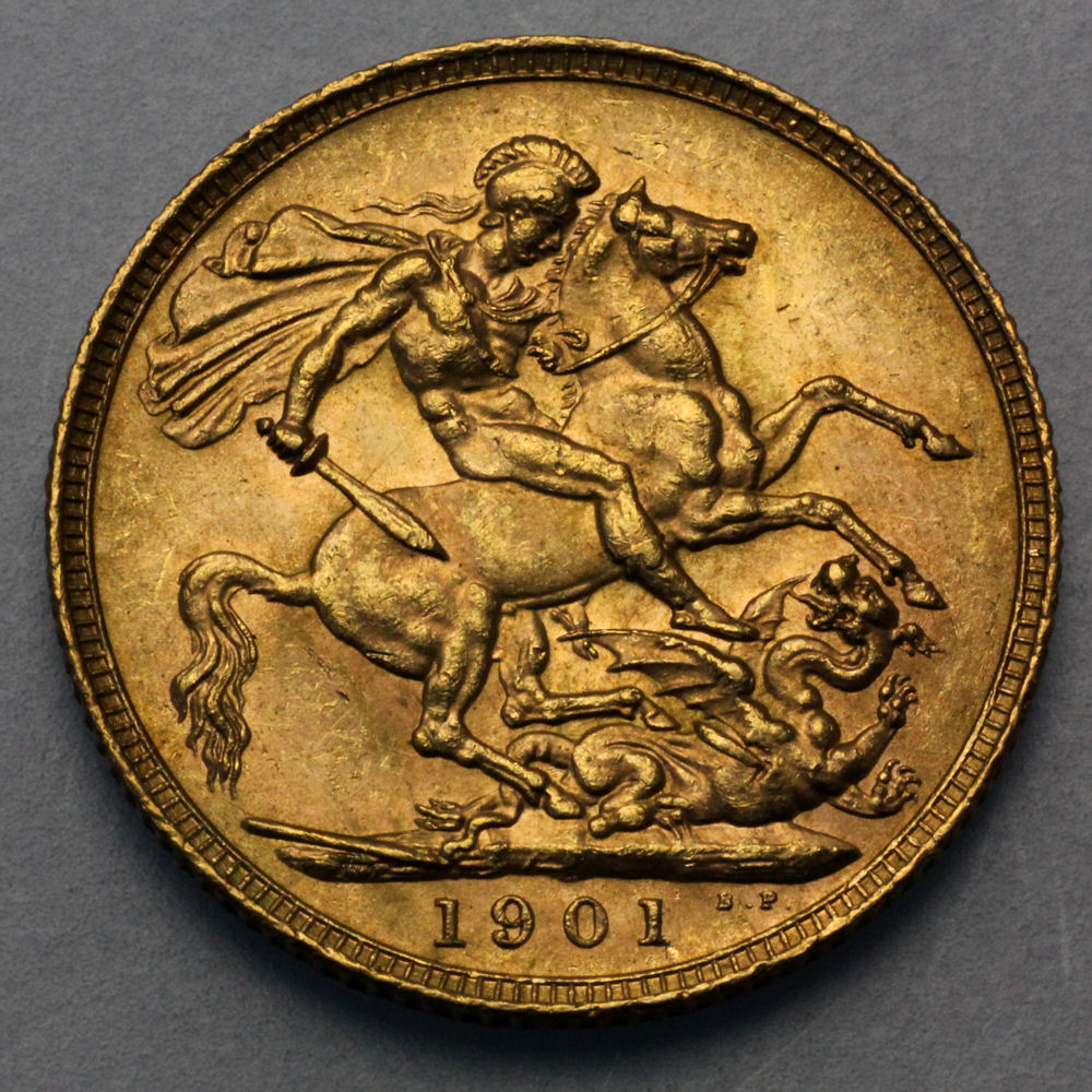 Goldmünze 1 Sovereign "Victoria" Schleier (Großbritannien) - Detailansicht 1