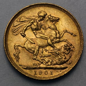 Goldmünze 1 Sovereign "Victoria" Schleier (Großbritannien) - Miniaturansicht 2