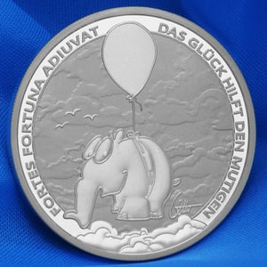 Silbermünze 1oz "Fortes Fortuna Adiuvat" 2026 Ottifanten – Ballonifant 19% (Tuvalu) - Miniaturansicht 5