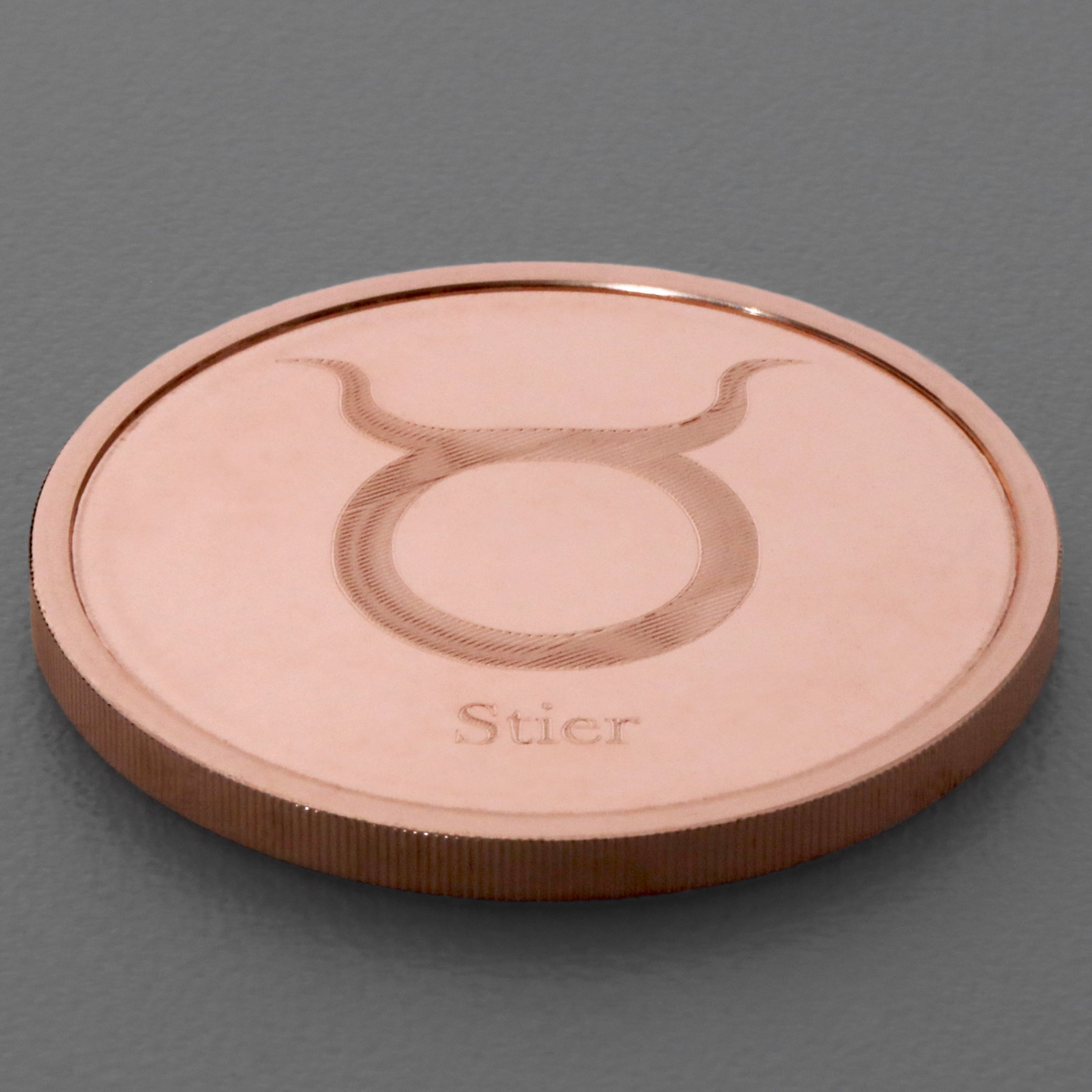 Kupfermedaille "Sternzeichen Stier" Gravurmedaille - Detailansicht 2