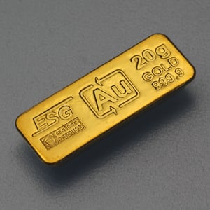 Goldbarren 20g Au ESG (klassischer Sargbarren) - Hauptansicht