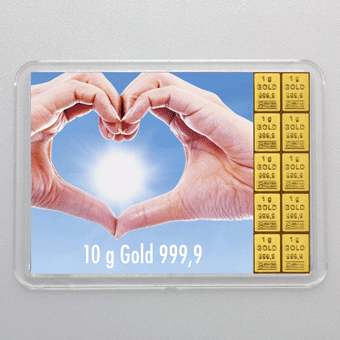 Goldbarren 10g "Goldene Zukunft" (Flip) - Hauptansicht