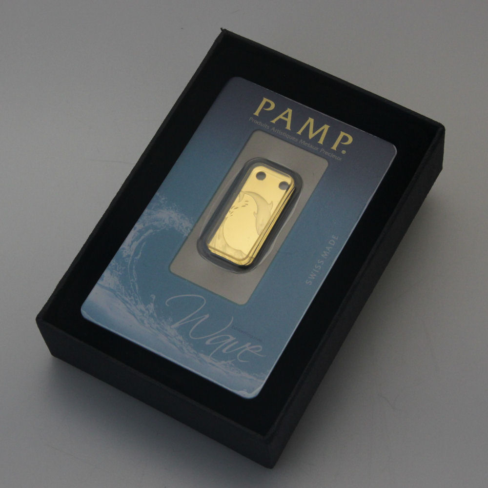 Gold-Schmuckbarren 1/5oz "Dolphin/Delfin" PAMP - Detailansicht 1