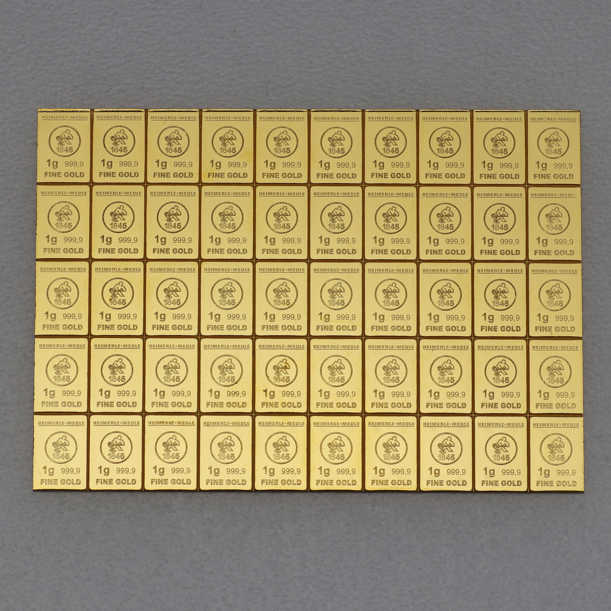 Goldtafel "50x 1g Resale" (diverse Hersteller) - Detailansicht 1
