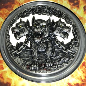 Silbermünze 2oz "Cerberus" 2021 (UHR/AF/koloriert) Mythical Creatures diff. (Kamerun) - Miniaturansicht 7
