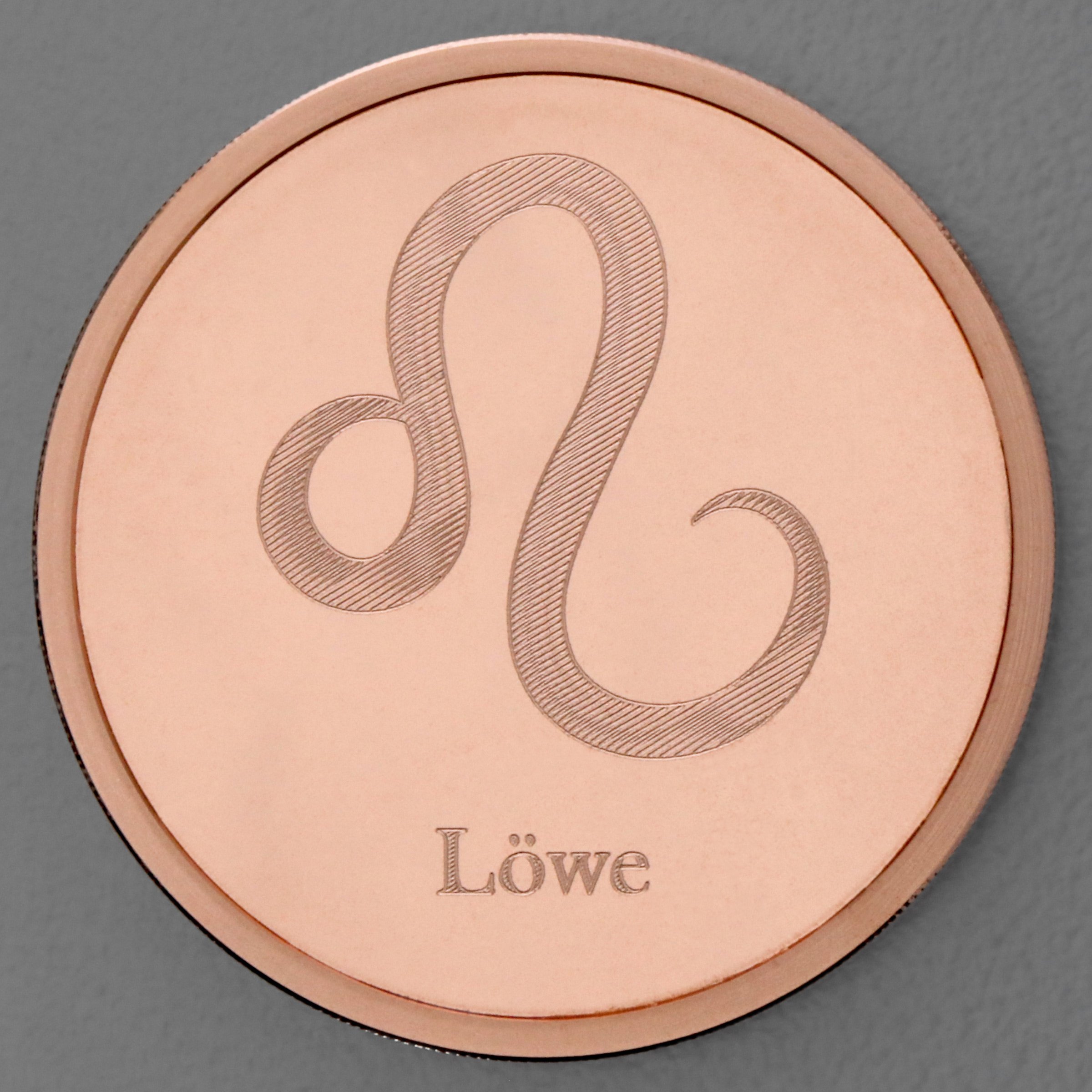 Kupfermedaille "Sternzeichen Löwe" Gravurmedaille - Hauptansicht