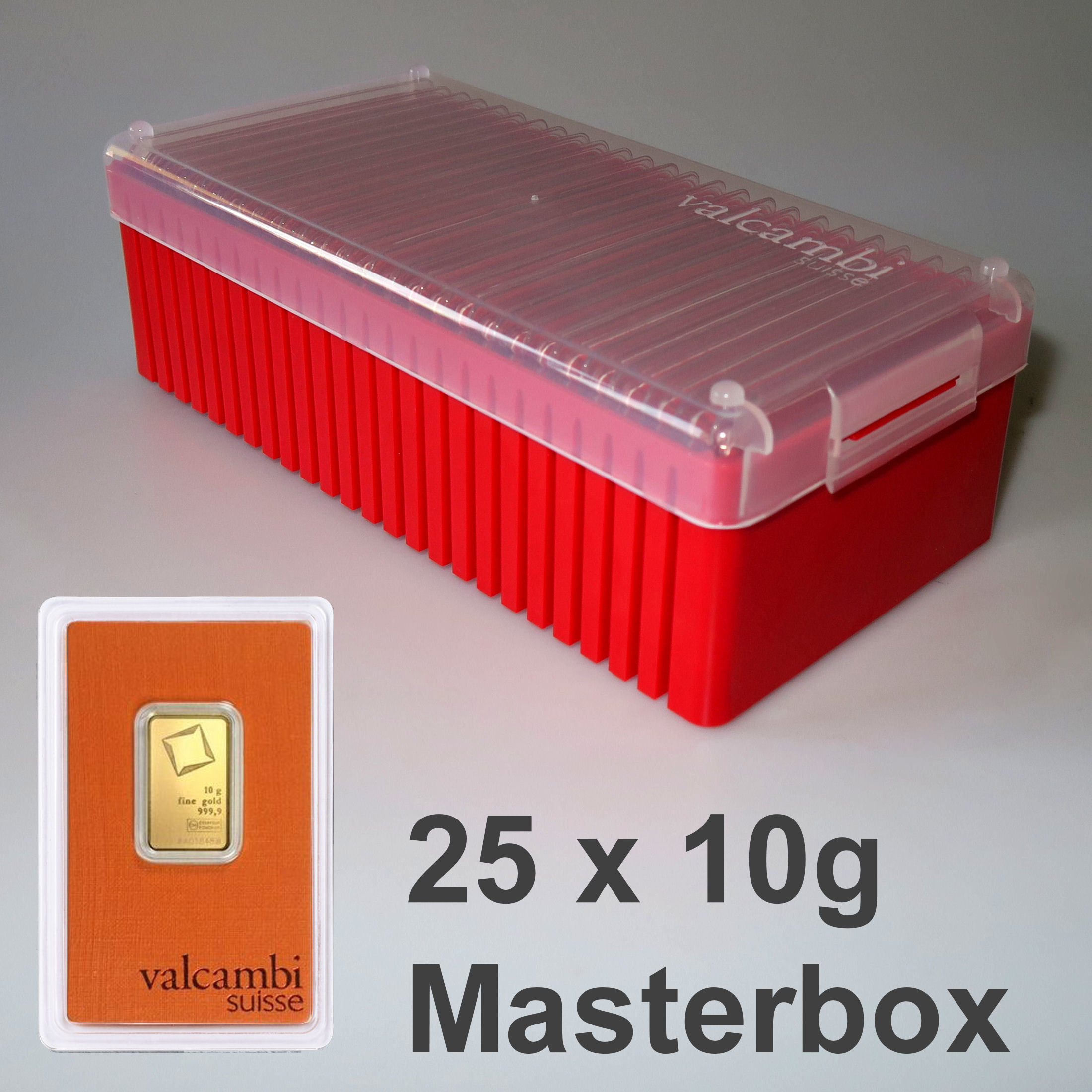 Goldbarren 25x 10g VALCAMBI (Masterbox) - Hauptansicht