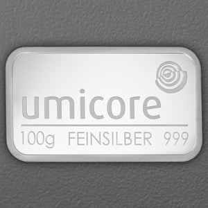 Silberbarren 100g UMICORE geprägt - Hauptansicht