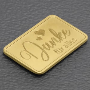Goldbarren 2,5g Gravur "Danke - für alles" - Miniaturansicht 3