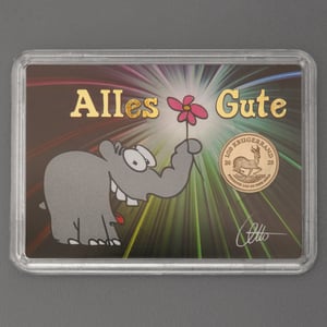 Goldmünze 1/10oz Krügerrand "Ottifant-Alles Gute" -Blümchen im Rüssel- (Südafrika) - Miniaturansicht 1