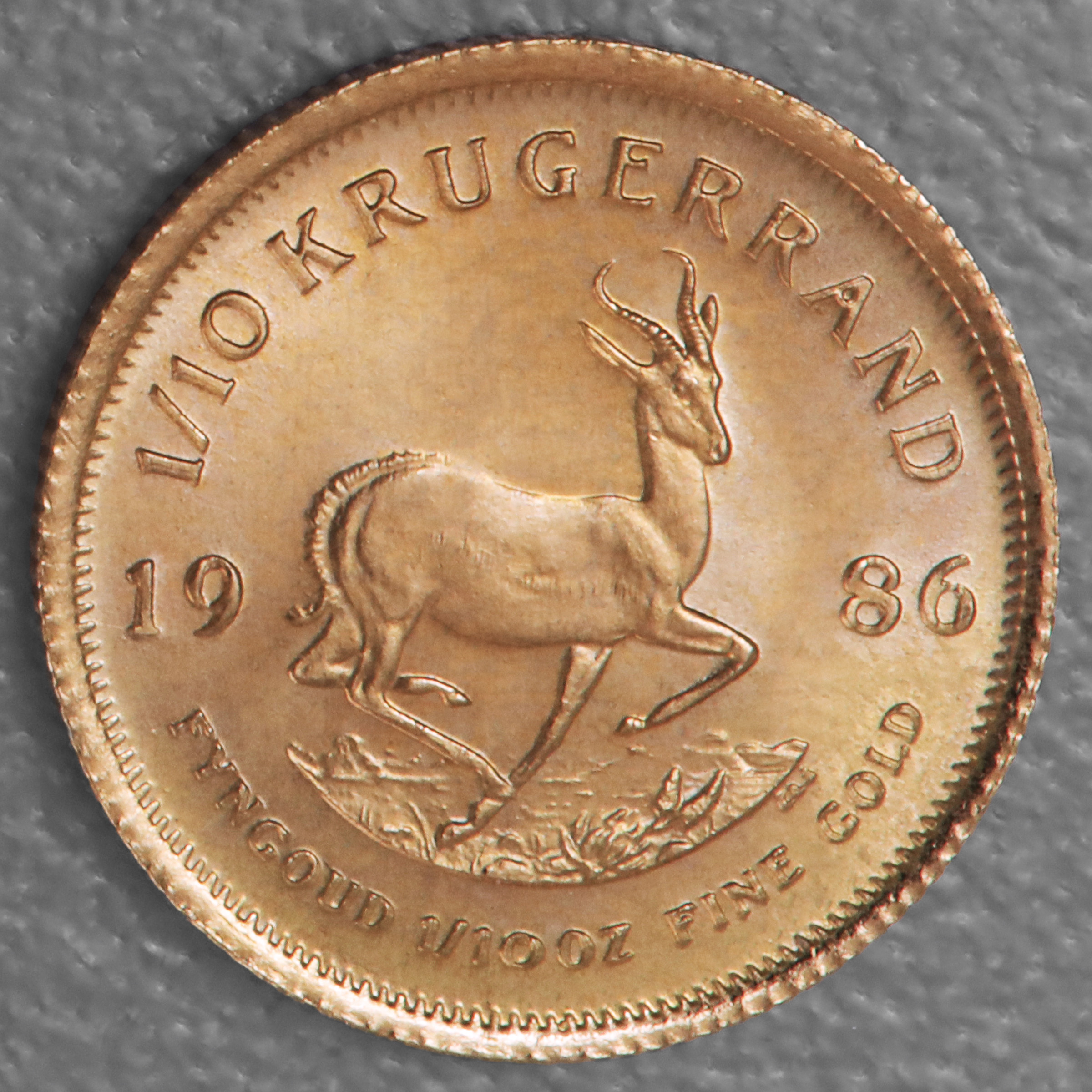 Goldmünze 1/10oz "Krügerrand" 1986 (Südafrika) - Hauptansicht