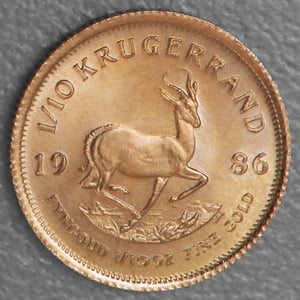 Goldmünze 1/10oz "Krügerrand" 1986 (Südafrika) - Hauptansicht