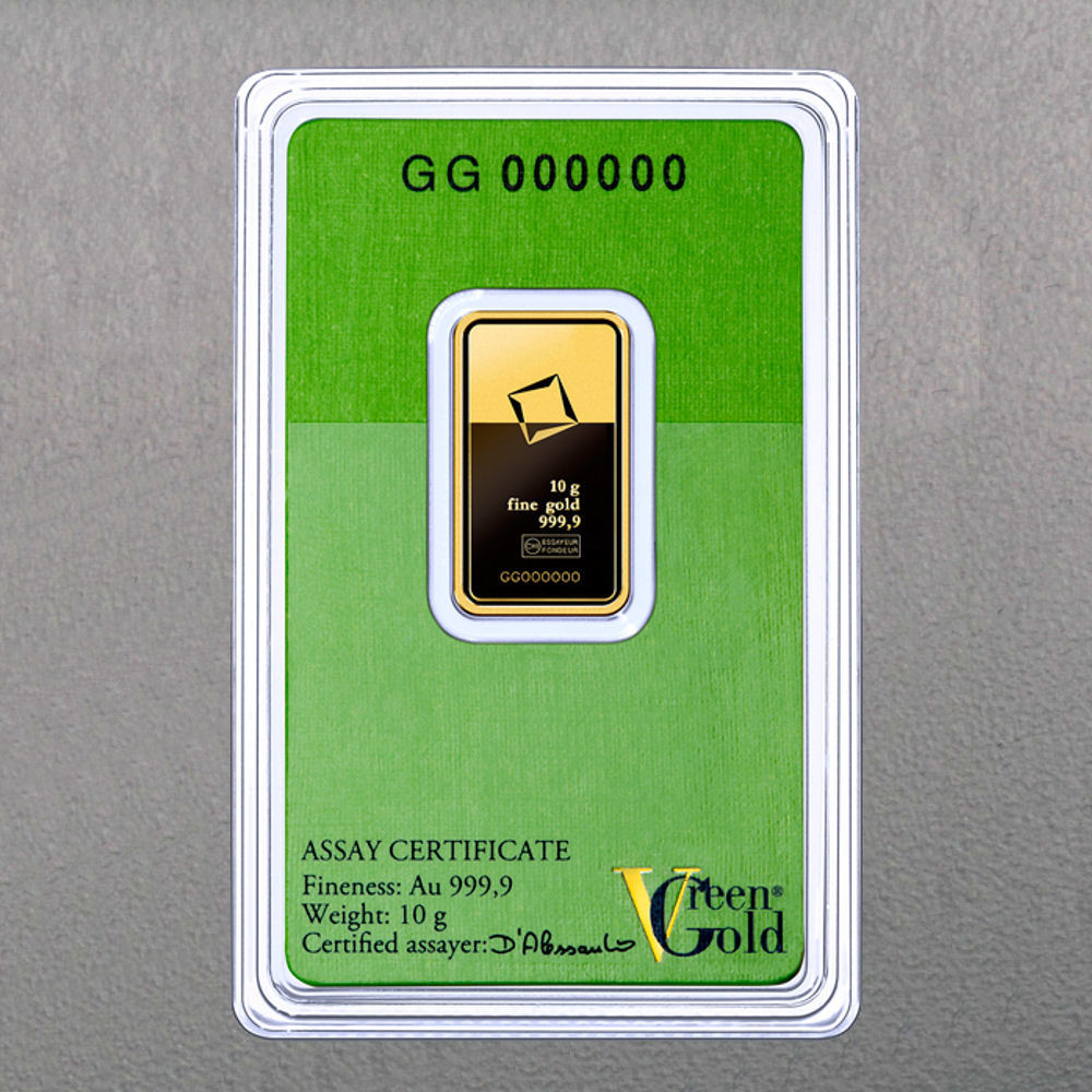 Goldbarren 10g "Green Gold" VALCAMBI (999,9 Au) - Hauptansicht