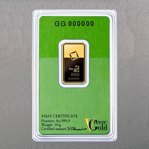 Goldbarren 10g "Green Gold" VALCAMBI (999,9 Au) - Hauptansicht