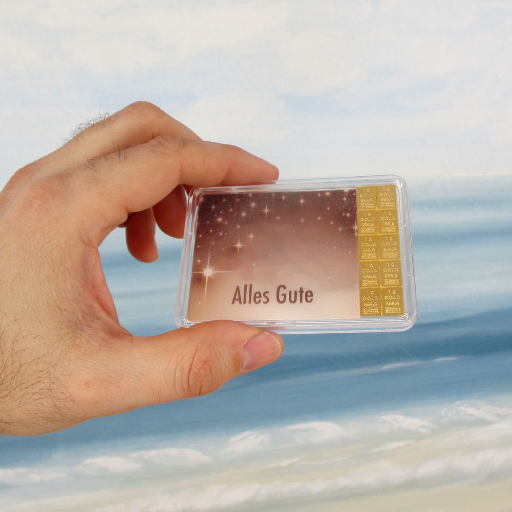 Goldbarren 10g "Alles Gute/Geburt"(Flip) - Detailansicht 1