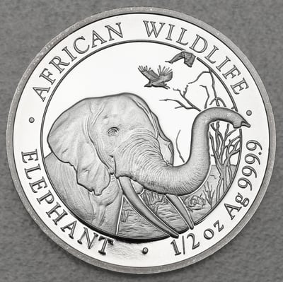 Silbermünze 1/2oz "Elefant" 2018 African Wildlife diff. (Somalia) - Miniaturansicht 1