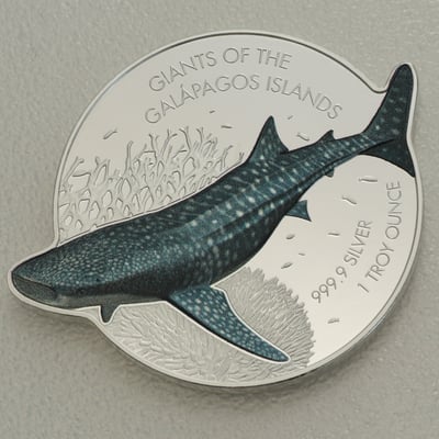 Silbermünze 1oz "Whale Shark 2021" Giants of the Galapagos Islands (Salomonen) - Miniaturansicht 1
