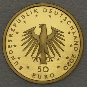 Goldmünze 50 Euro "Orchesterhorn" 2020 Musikinstrumente (Deutschland) - Miniaturansicht 2
