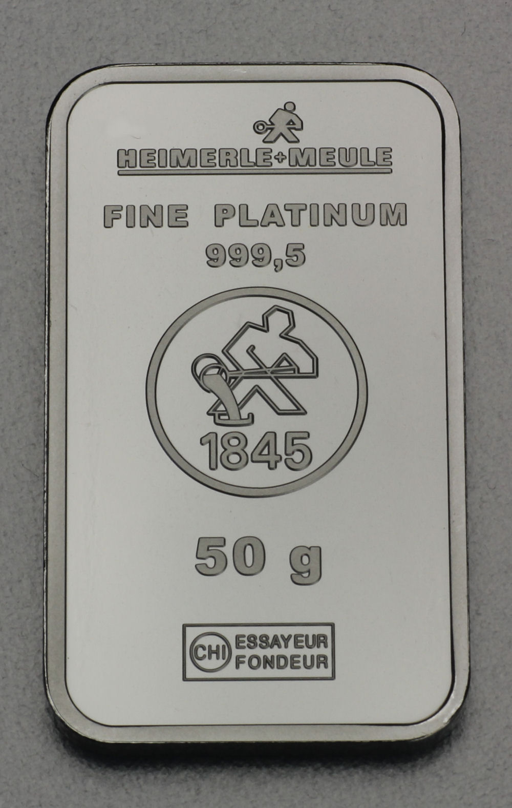 Platinbarren 50g  Heimerle+Meule - Detailansicht 1