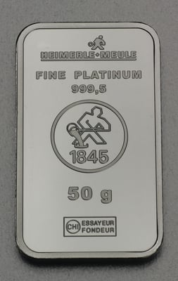 Platinbarren 50g  Heimerle+Meule - Miniaturansicht 2