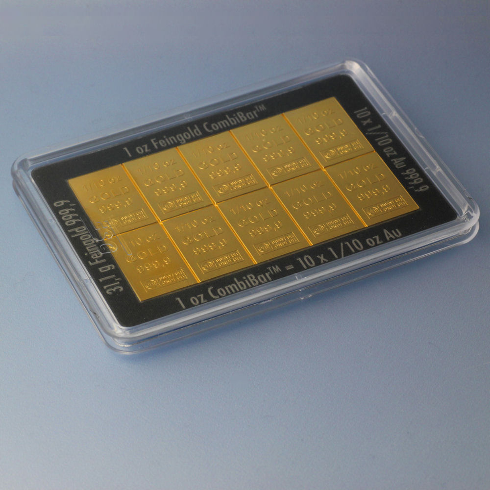 Goldtafel (10x 1/10oz Feingold) "CombiBar" - Detailansicht 1
