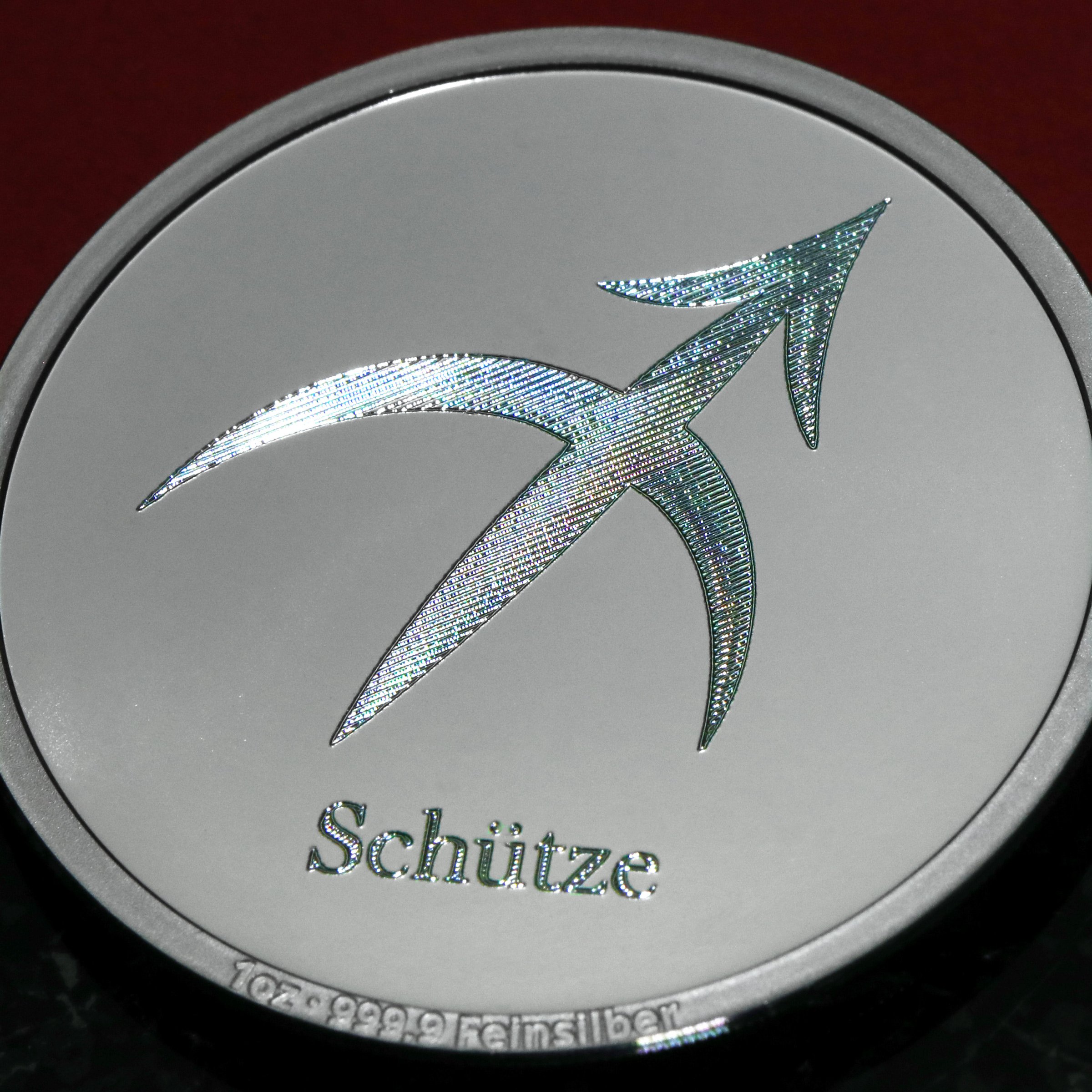 Silbermedaille 1oz "Sternzeichen Schütze" Gravurmedaille - Detailansicht 5