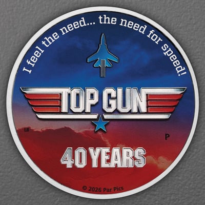 Silbermünze 1oz "40 Years of Top Gun" 2026 (koloriert) (Tuvalu) - Hauptansicht