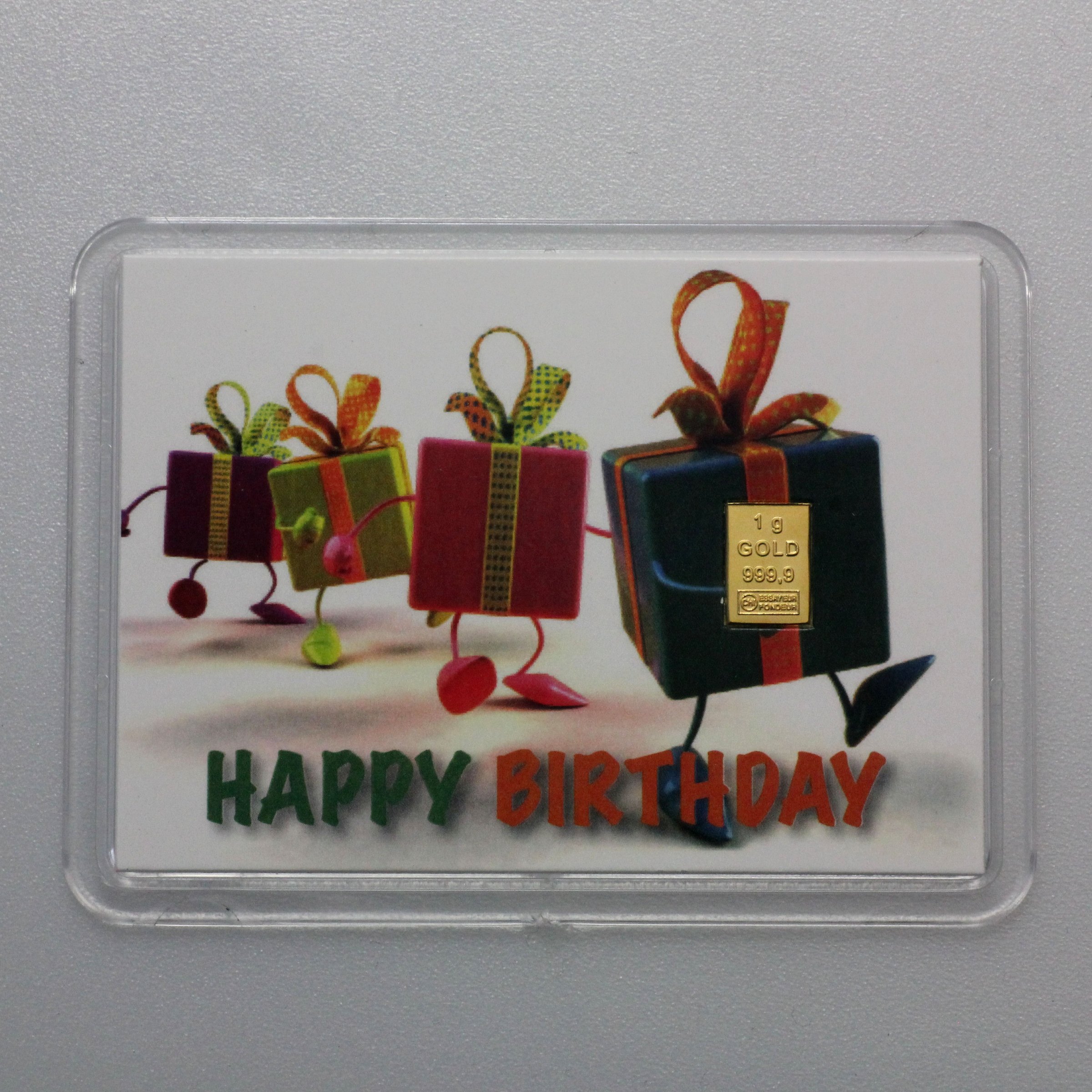 Goldbarren 1g "Geschenke/Happy Birthday" (Motiv) - Hauptansicht