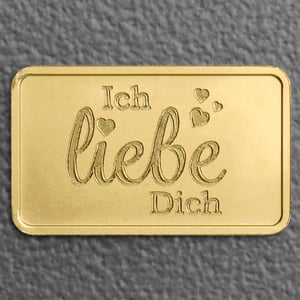Goldbarren 2,5g Gravur "Ich Liebe Dich" - Hauptansicht