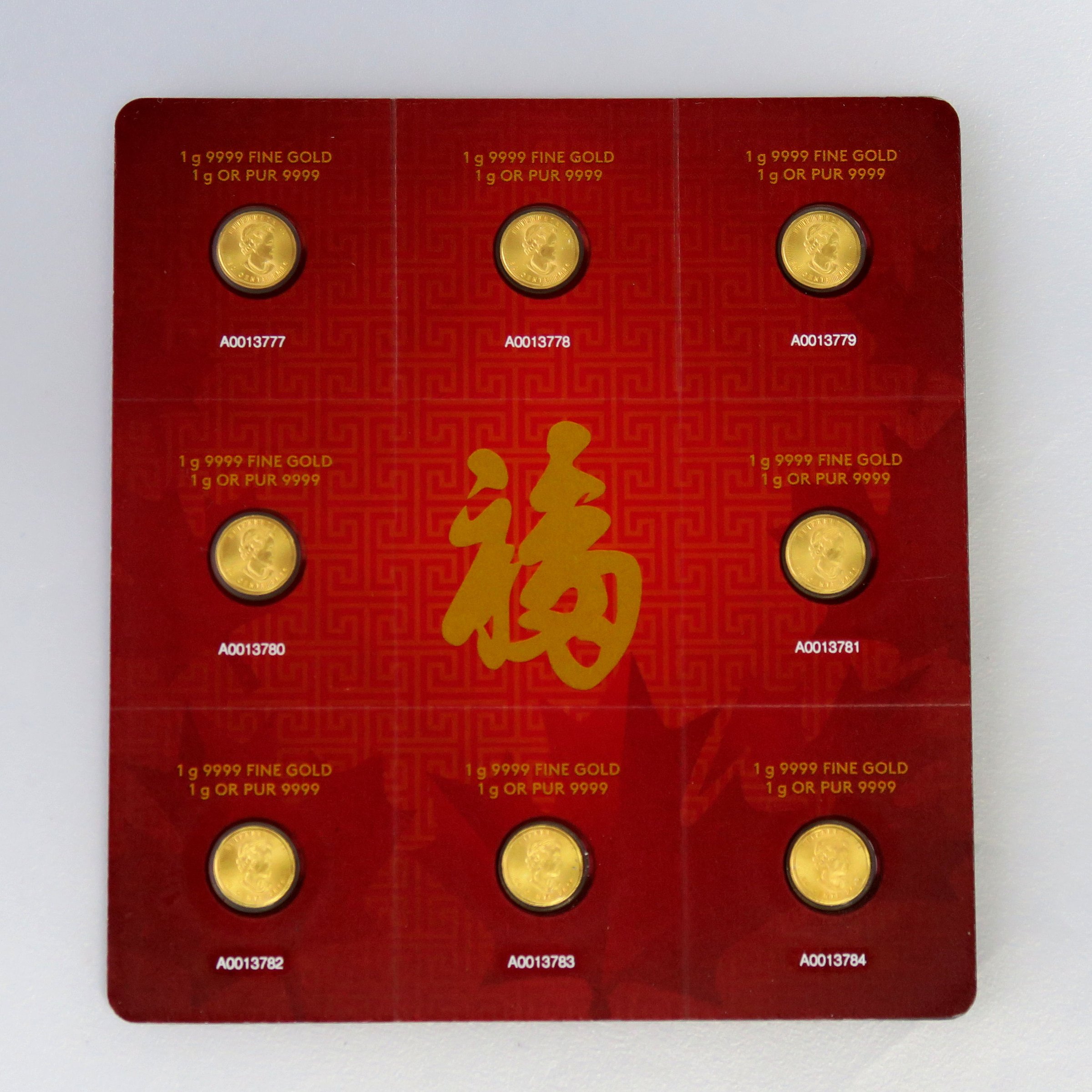 Goldmünzen 8 x 1g "Maple Leaf/Maplegram" Set: 8-teilig (Kanada) - Detailansicht 1