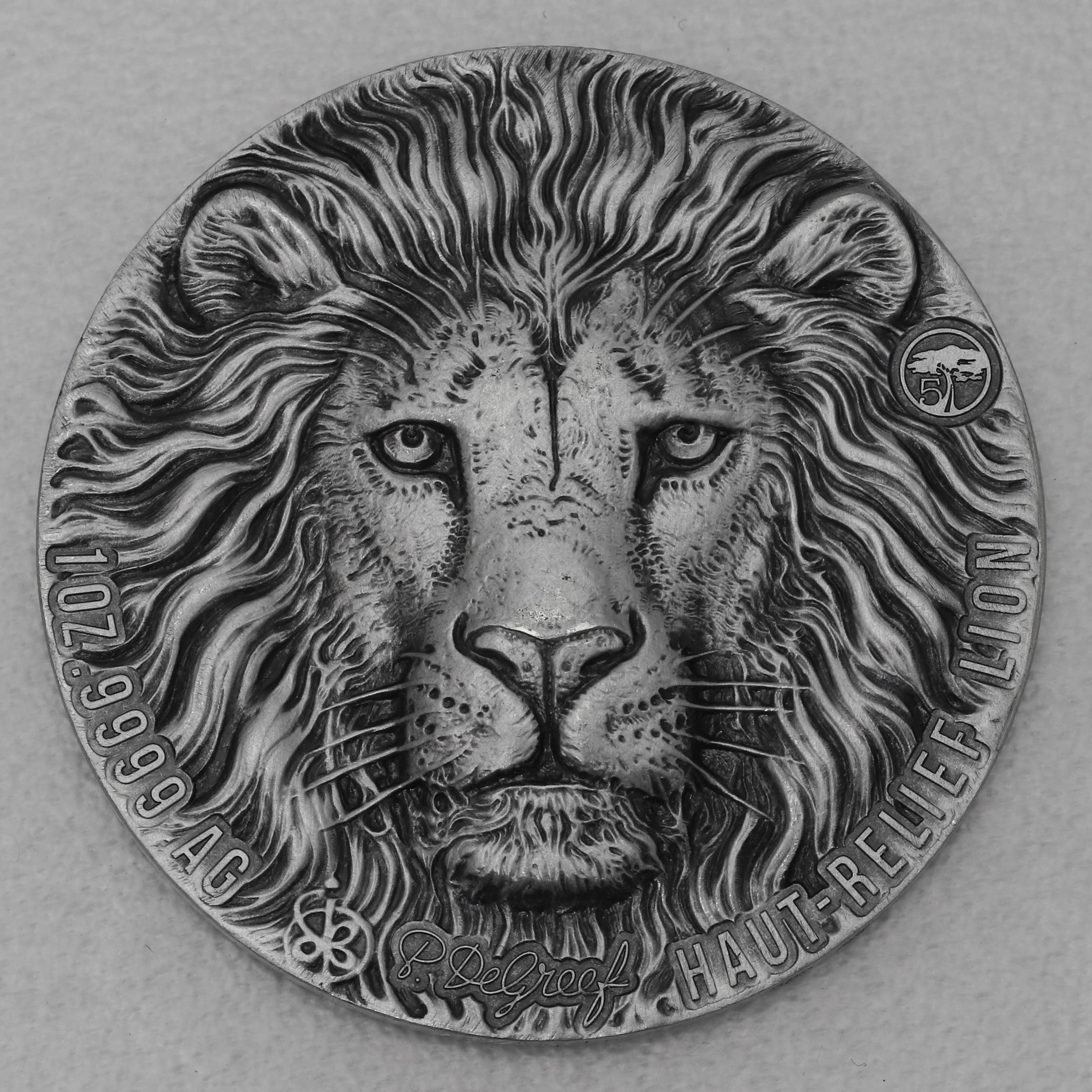 Silbermünze 1oz "Löwe" 2021 Antik Finish HR Big Five (Elfenbeinküste) - Hauptansicht