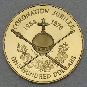 Goldmünze 100 Dollar "Coronation Jubilee" 1978 (Britische Jungferninseln) - Hauptansicht