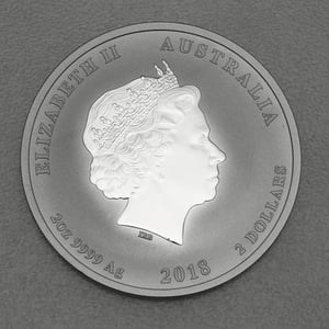 Silbermünze 2oz "Hund" 2018 Lunar II – Year of the Dog (Australien) - Miniaturansicht 2