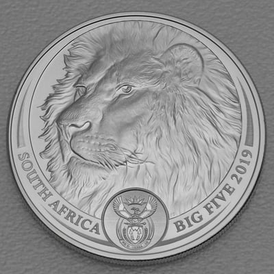 Silbermünze 1oz "Löwe" 2019" Big Five I (Südafrika) - Miniaturansicht 1