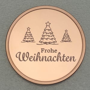 Kupfermedaille "Frohe Weihnachten" Gravurmedaille - Hauptansicht
