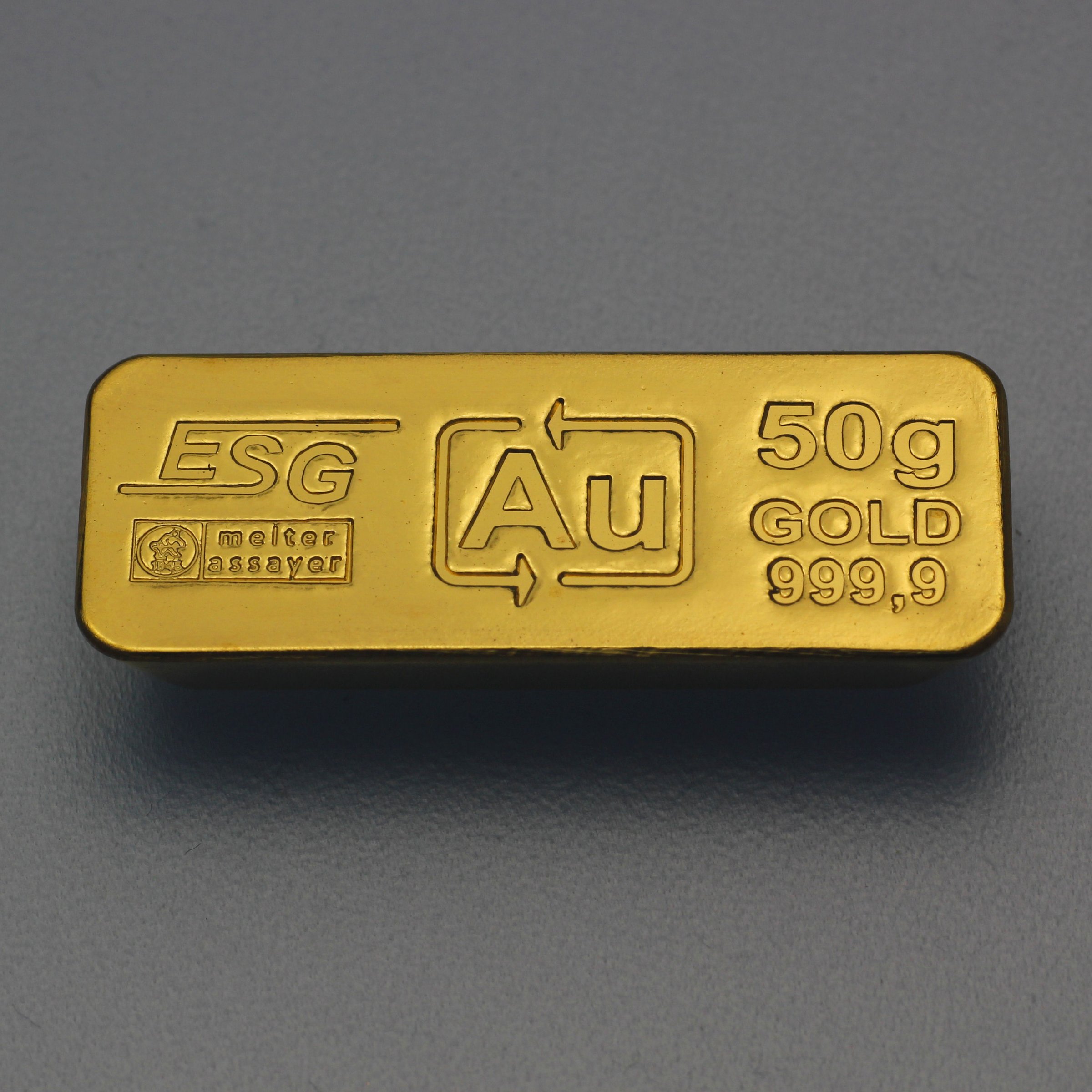 Goldbarren 50g Au ESG (klassischer Sargbarren) - Detailansicht 1